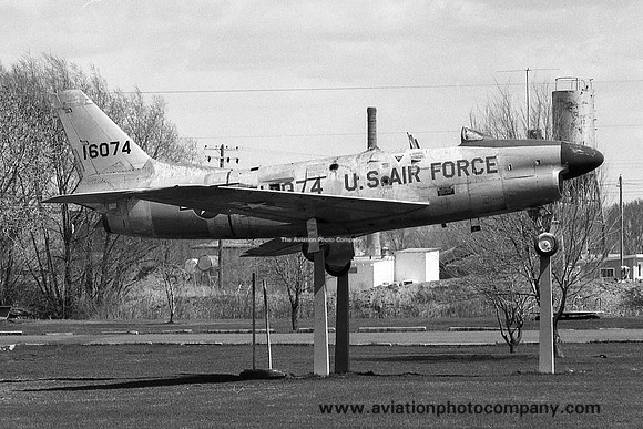 USAF North American F-86D Sabre 51-6074 displayed at Blackfoot, Idaho (1973)