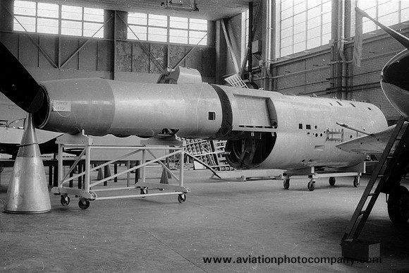Hawker P.1121 fuselage at Cranfield (1961)