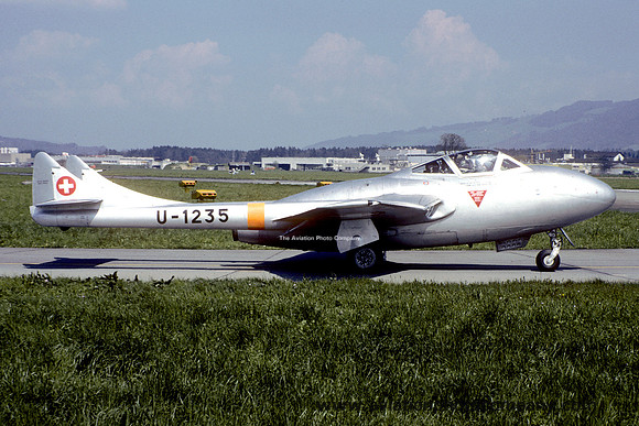 Swiss Air Force De Havilland Vampire T.11 U-1235 (1986)