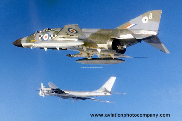 RAF 43 Squadron McDonnell F-4K Phantom FG.1 XV574 Air to Air with Soviet Air Force Bear