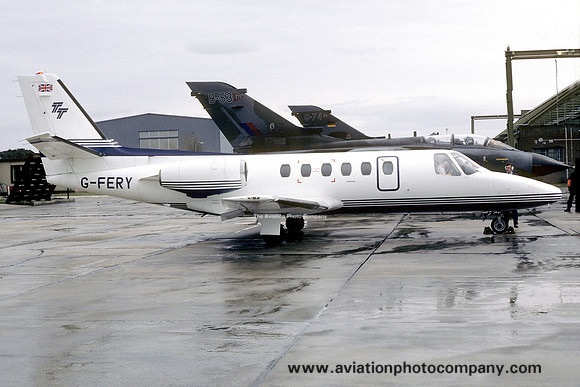 Townsend Thoresen Cessna 550 G-FERY at RAF Lossiemouth (1985)