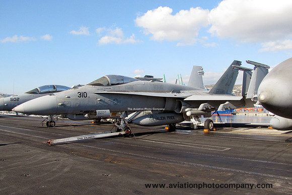 US Navy VFA-15 McDonnell Douglas F/A-18C Hornet 164678/AJ-310 on board USS George HW Bush (2011)