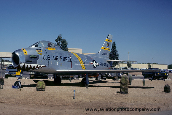 USAF North American F-86F 53-1483 displayed at Luke AFB (1977)