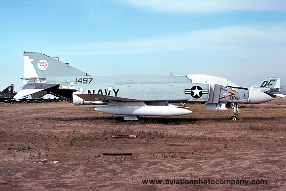 US Navy NATF McDonnell YF-4J Phantom 151497 stored at MASDC Davis Monthan (1975)