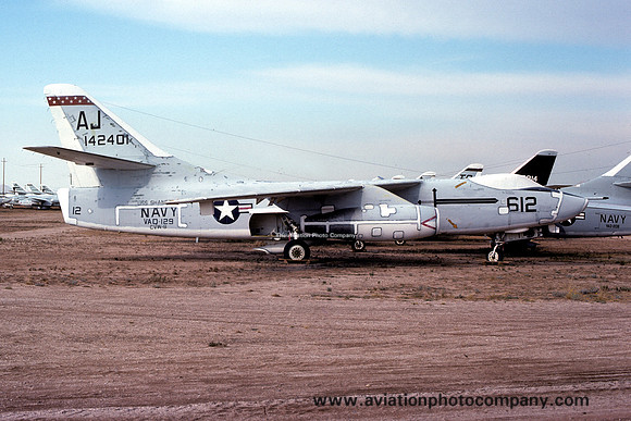 US Navy VAQ-129 Douglas KA-3B 142401 stored at MASDC Davis Monthan (1975)