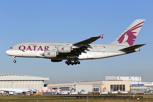 Qatar Airways Airbus A380-800 A7-APC at London Heathrow (2015)