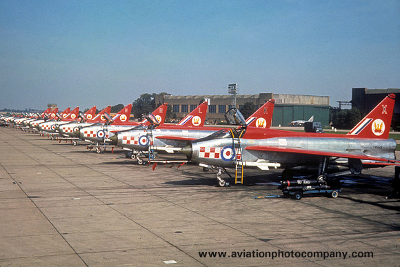 RAF 56 Squadron English Electric Lightning T.4s at RAF Wattisham in the early 1960s