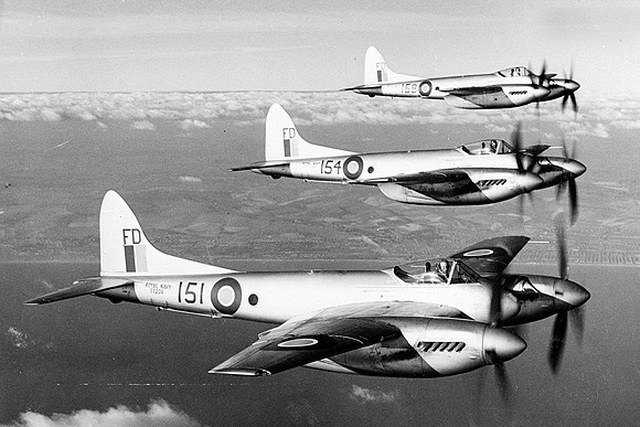 Royal Navy 801 Squadron De Havilland Sea Hornet FR.20 TT206 Air to Air