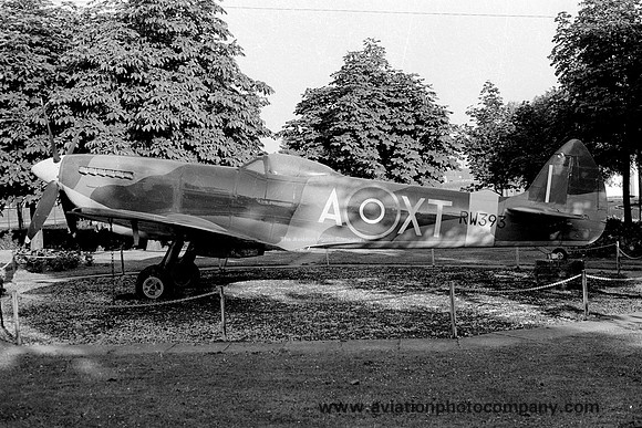 RAF Supermarine Spitfire F.16 RW393 displayed at Turnhouse (1979)