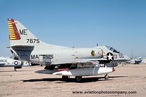 USMC VMA-133 Douglas A-4C 147675/ME-00 stored at MASDC Davis Monthan (1977)
