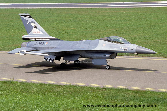 Dutch Air Force 322 Squadron GD F-16AM Fighting Falcon J-063 (2003)