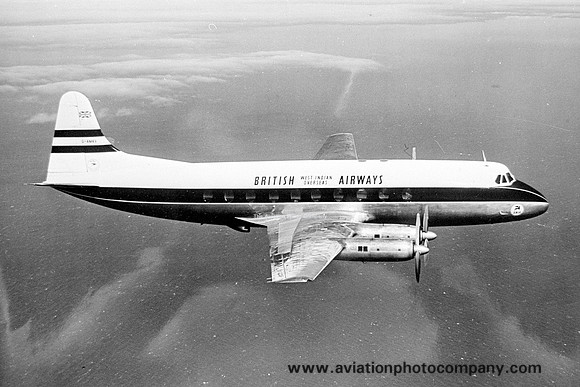 British West Indian Overseas Airways Vickers Viscount G-AMAV Air to Air