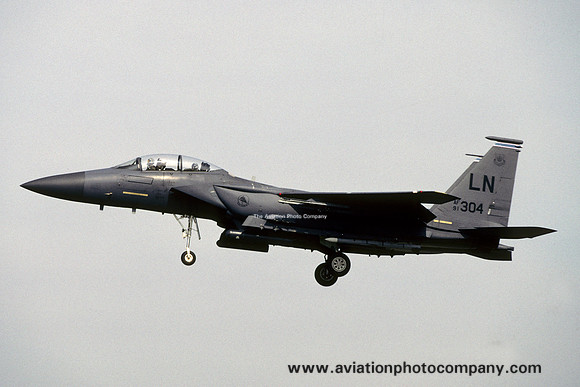 USAF 48 FW 492 FS McDonnell Douglas F-15E Strike Eagle 91-0304/LN at RAF Lakenheath (1999)