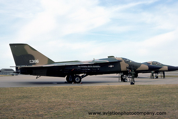 USAF 48th Tactical Fighter Wing GD F-111F 70-2386 on delivery to RAF Lakenheath (1977)