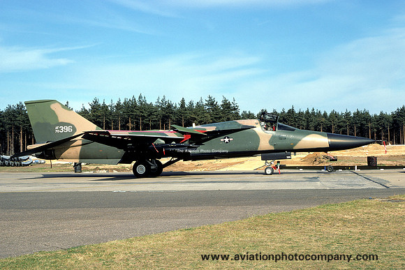 USAF 48th Tactical Fighter Wing GD F-111F 70-2396 on delivery to RAF Lakenheath (1977)