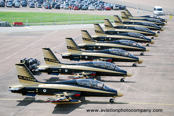 UAE Air Force Al Fursan Aermacchi MB-339NAT Lineup at RIAT Fairford (2012)