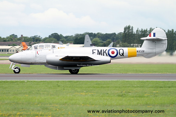 Gloster Meteor T.7 G-BWMF/WA591/FMK-Q at RIAT Fairford (2012)