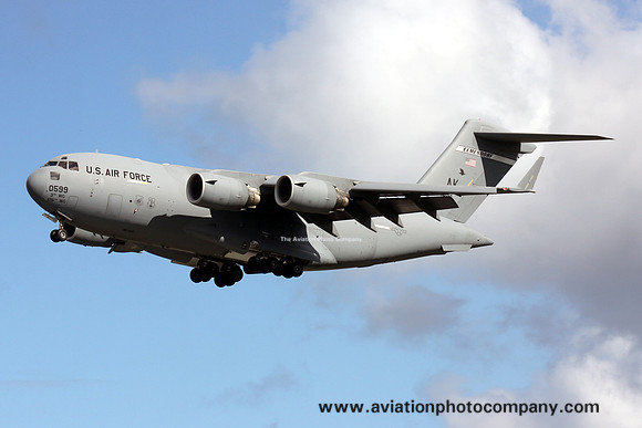 USAF 3 WG 517 AS McDonnell C-17A 93-0599/AK at Lajes (2013)
