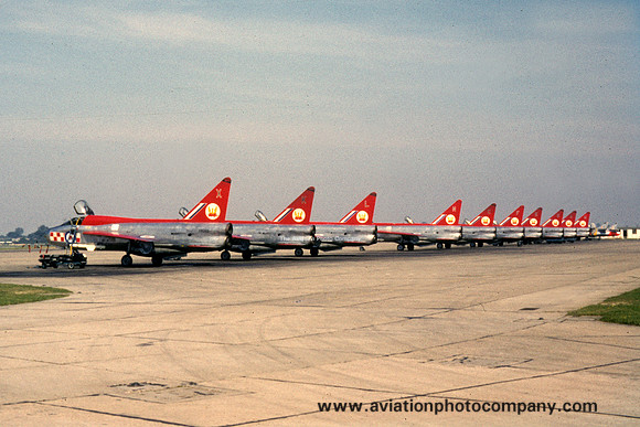 RAF 56 Squadron English Electric Lightning F.1 Lineup at RAF Wattisham (1964)