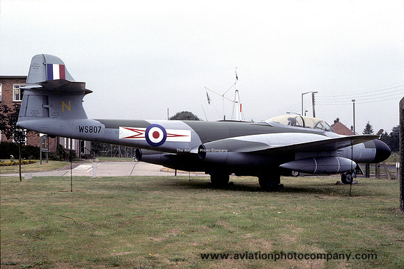 RAF 46 Squadron Gloster Meteor NF.14 WS807 displayed at RAF Watton (1979)