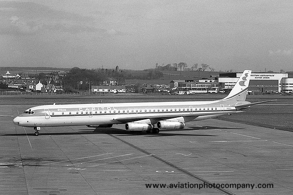 Capitol Air Douglas DC-8-63 N910CL at Prestwick (1980)