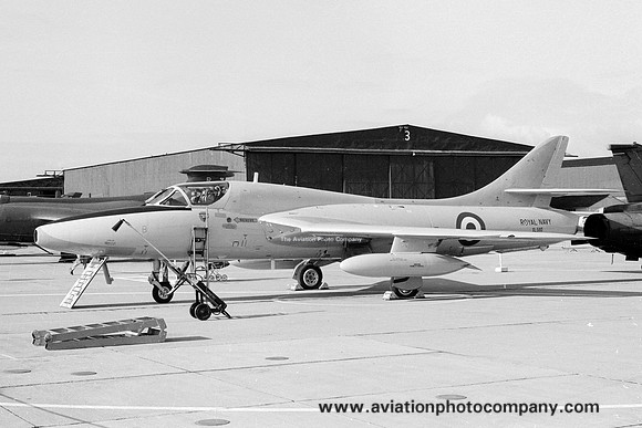 Royal Navy Hawker Hunter T.8C XL580 at RNAS Yeovilton (1976)