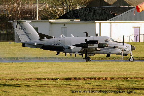 US Army Beech RC-12K Guardrail 91-00516 at Prestwick (2012)