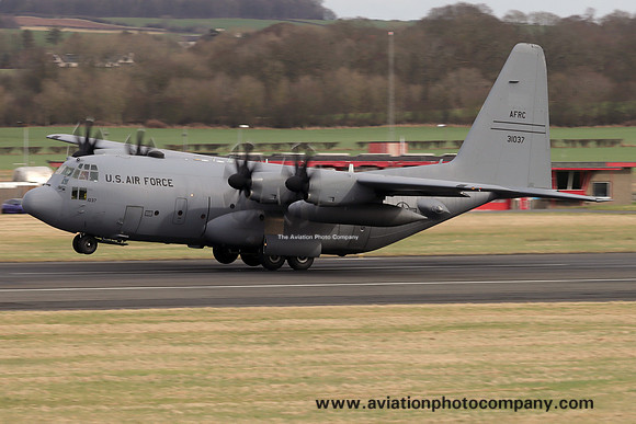 USAF AFRC Lockheed C-130H Hercules 93-1037 at Prestwick (2025)