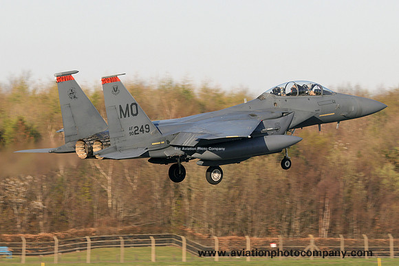 USAF 366 FW 391 FS McDonnell Douglas F-15E Strike Eagle 90-0249/MO at Prestwick (2025)