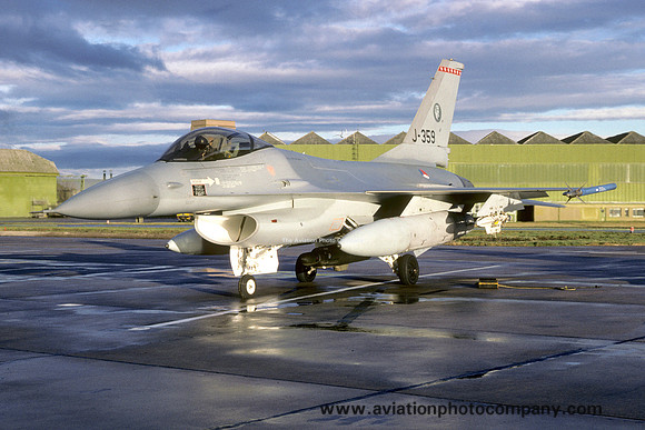 Dutch Air Force 315 Squadron GD F-16A Fighting Falcon J-359 at RAF Lossiemouth (1988)