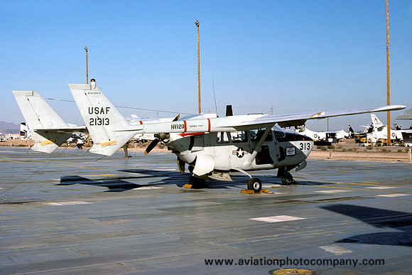 USAF Wisconsin ANG Cessna O-2A Skymaster 62-1313 at MASDC Davis Monthan (1979)