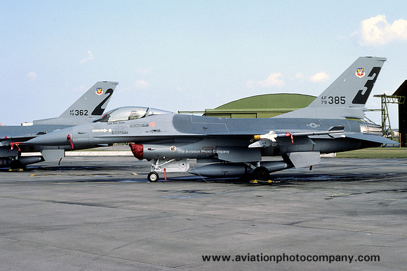 USAF 388 TFW GD F-16A Fighting Falcon 79-0385/3 at RAF Lossiemouth (1981)