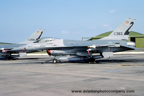 USAF 388 TFW GD F-16A Fighting Falcon 79-0362/2 at RAF Lossiemouth (1981)