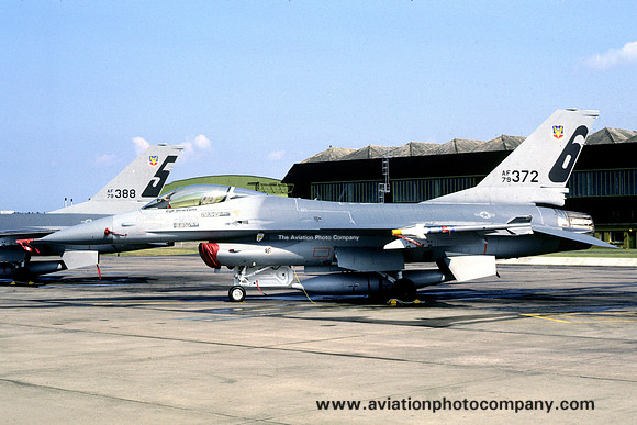 USAF 388 TFW GD F-16A Fighting Falcon 79-0372/6 at RAF Lossiemouth (1981)