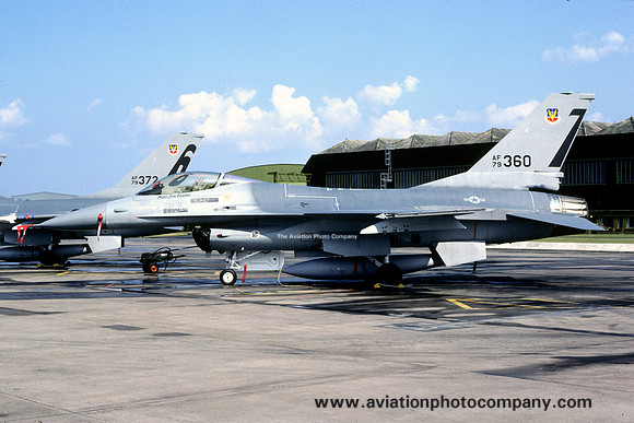 USAF 388 TFW GD F-16A Fighting Falcon 79-0360/7 at RAF Lossiemouth (1981)
