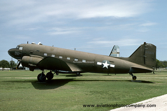 USAF Douglas C-47A Skytrain 44-76671 displayed at Lackland (1980)