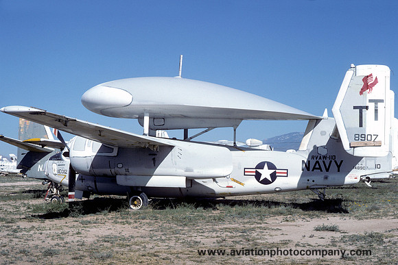 US Navy RVAW-110 Grumman E-1B Tracer 148907 at MASDC Davis Monthan (1975)