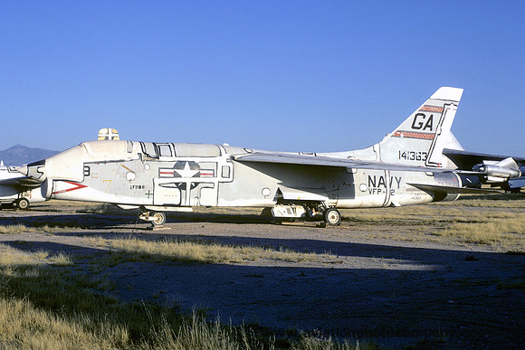 US Navy VFP-62 Chance RF-8A 141363/GA-8 stored at MASDC Davis Monthan (1969)