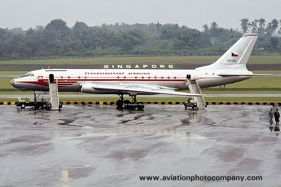 CSA Tupolev Tu-104 OK-LDC at Singapore (1968)
