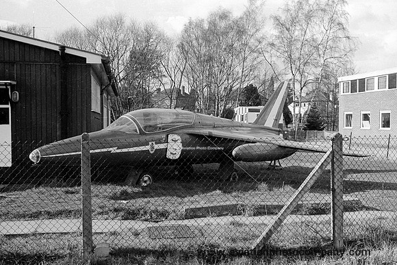 RAF Red Arrows Folland Gnat T.1 XM697 at 1349 ATC Woking (1973)