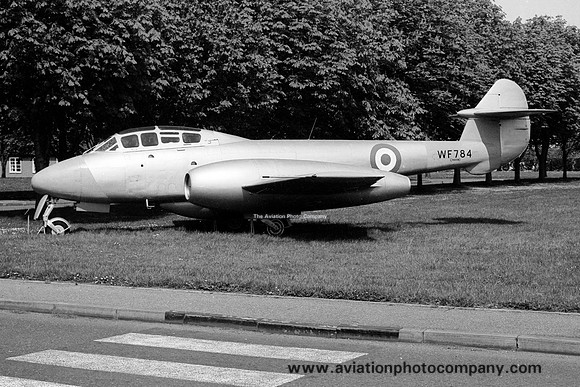 RAF Gloster Meteor T.7 WF784 at RAF Quedgeley (1975)
