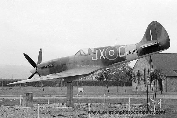 RAF Supermarine Spitfire F.21 LA198 displayed at RAF Locking (1978)