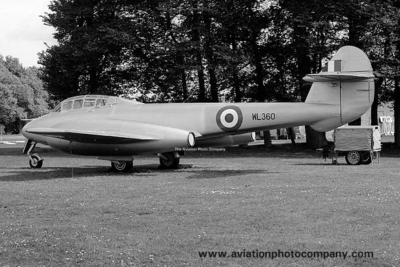RAF Gloster Meteor T.7 WL360 displayed at RAF Locking (1974)