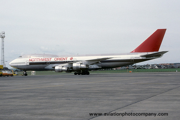 Northwest Airlines Boeing 747-151 N603US at Prestwick (1980)
