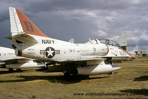 US Navy TW-2 Douglas TA-4J Skyhawk 158453/B-105 at AMARC Davis Monthan (2000)