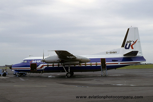 Air UK Fokker F-27-600 Friendship G-BHMY at Newcastle (1980)