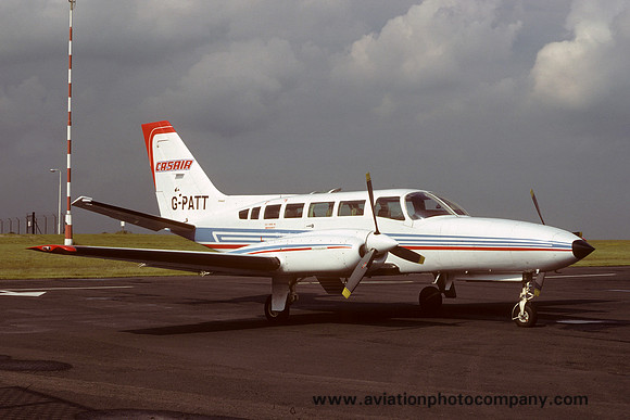 Casair Aviation Sales Cessna 404 Titan G-PATT at Newcastle (1980)