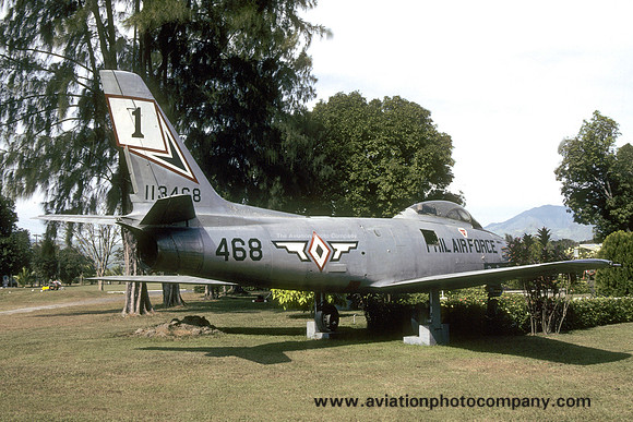 Philippine Air Force North American F-86F Sabre 113468 displayed at Floridablanca-Basa AB (1987)