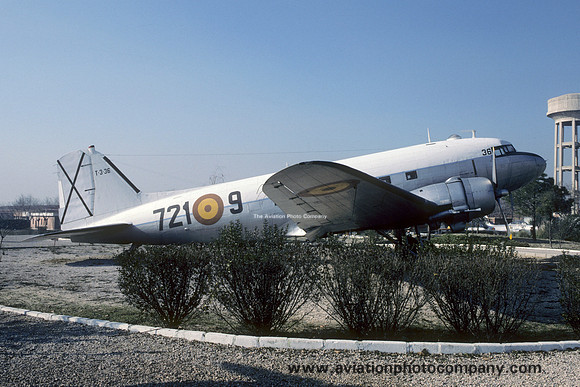 Spanish Air Force Douglas C-47B-1-DL T.3-36 displayed at Cuatro Vientos (1987)