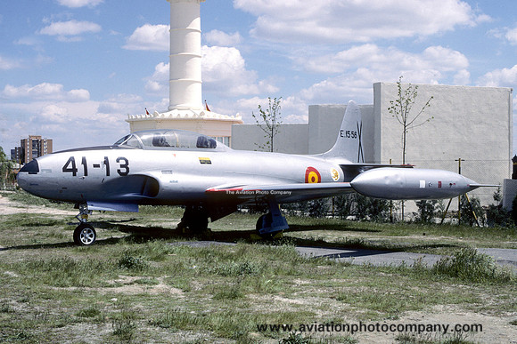 Spanish Air Force Lockheed T-33A-1 Shooting Star E.15-56/41-13 displayed at Cuatro Vientos (1987)